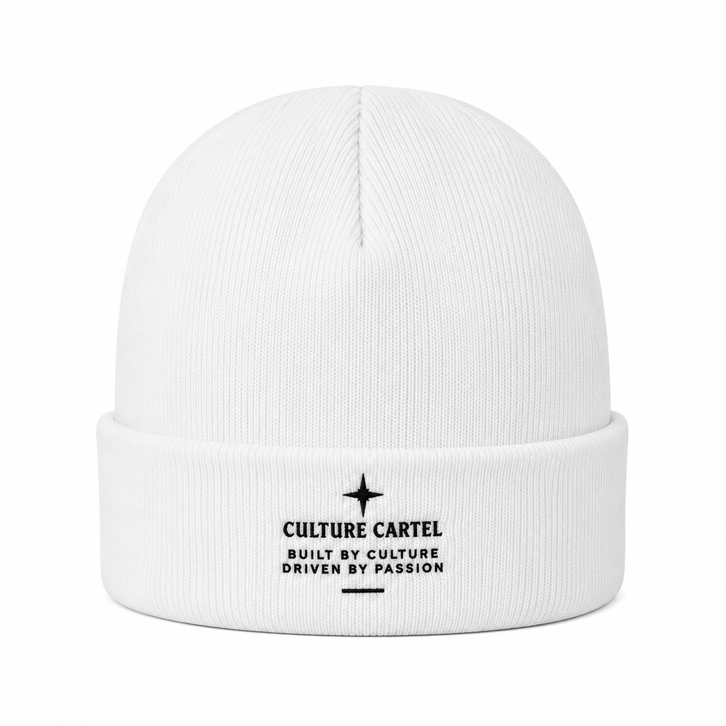 White Signature  Beanie  Culture Cartel